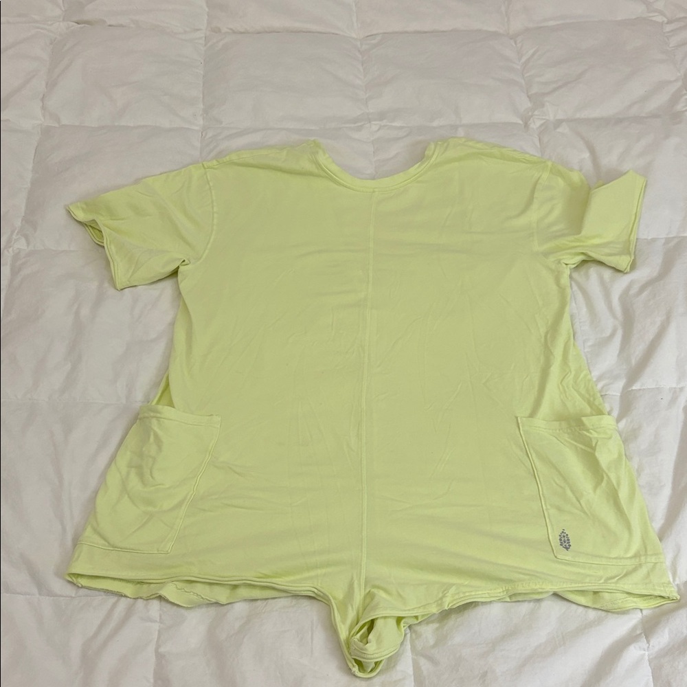 FREE PEOPLE MOVEMENT Light Green highlighter yellow hot shot onesie romper